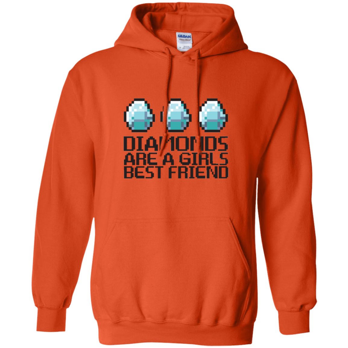 Sweatshirts Orange / Small Diamonds Are A Girls Best Friend Pullover Hoodie