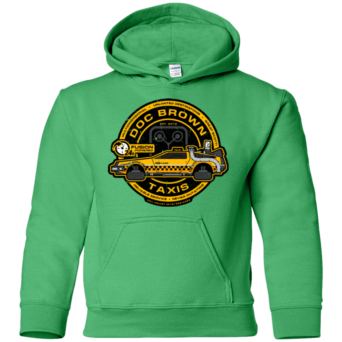 Sweatshirts Irish Green / YS Doc Brown Taxis Youth Hoodie