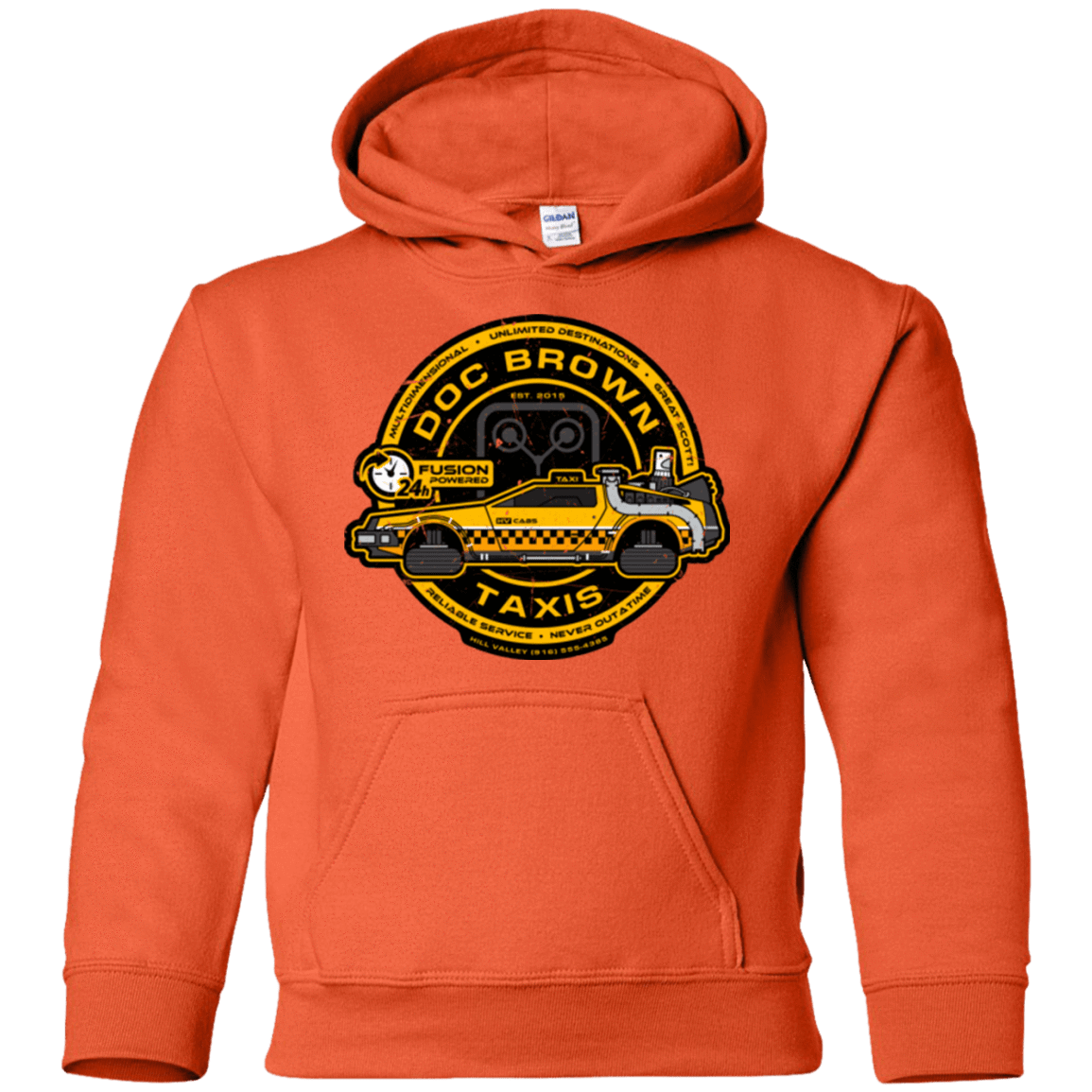 Sweatshirts Orange / YS Doc Brown Taxis Youth Hoodie