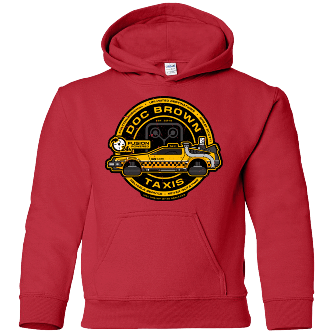 Sweatshirts Red / YS Doc Brown Taxis Youth Hoodie