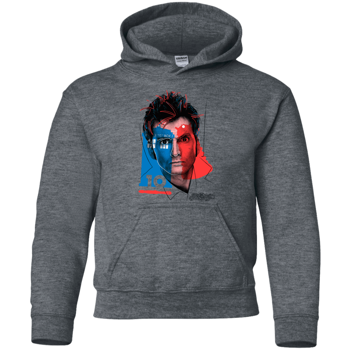 Sweatshirts Dark Heather / YS Doctor Warwhol 10 Youth Hoodie