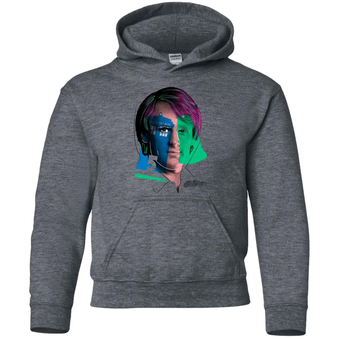 Sweatshirts Dark Heather / YS Doctor Warwhol 5 Youth Hoodie