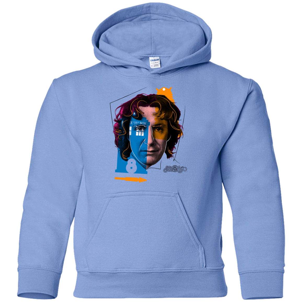 Sweatshirts Carolina Blue / YS Doctor Warwhol 8 Youth Hoodie