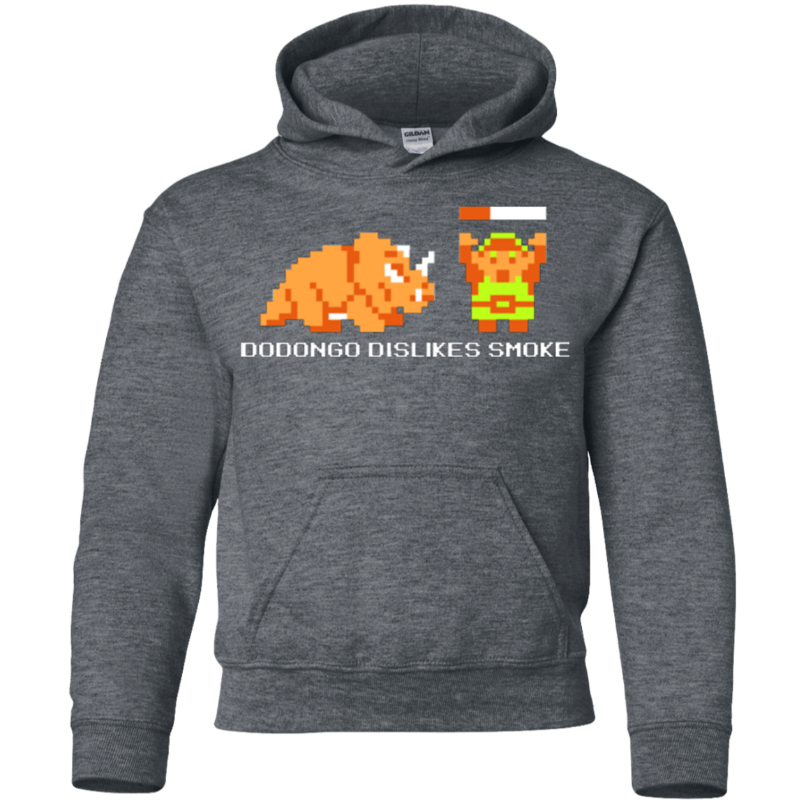 Sweatshirts Dark Heather / YS Dodongo Dislikes Smoke Youth Hoodie