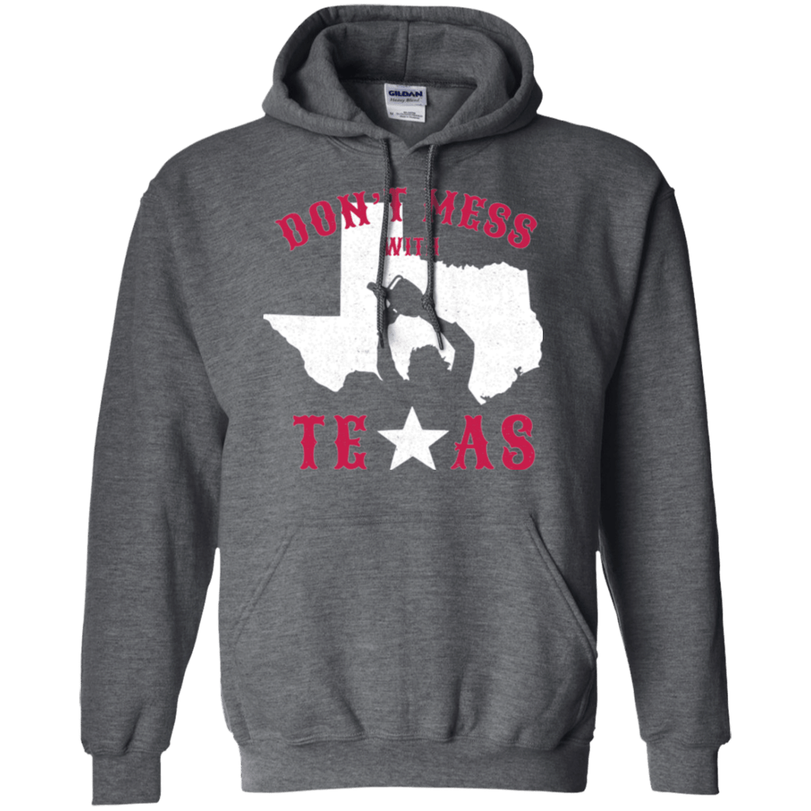 Sweatshirts Dark Heather / Small Dont Mess With Texas Pullover Hoodie