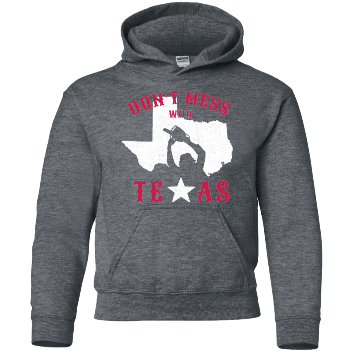 Sweatshirts Dark Heather / YS Dont Mess With Texas Youth Hoodie