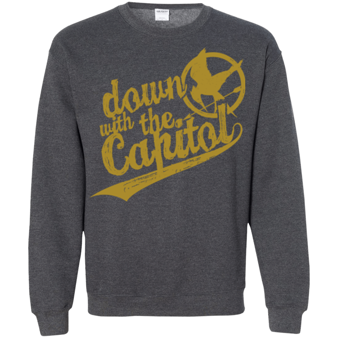 Sweatshirts Dark Heather / Small Down with the Capitol Crewneck Sweatshirt