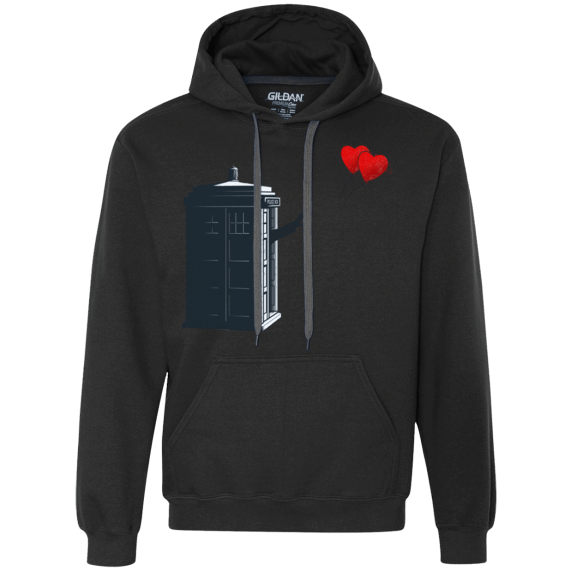 Sweatshirts Black / Small Dr Banksy Heart Balloon Premium Fleece Hoodie