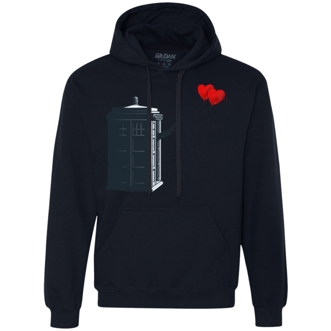 Sweatshirts Navy / Small Dr Banksy Heart Balloon Premium Fleece Hoodie