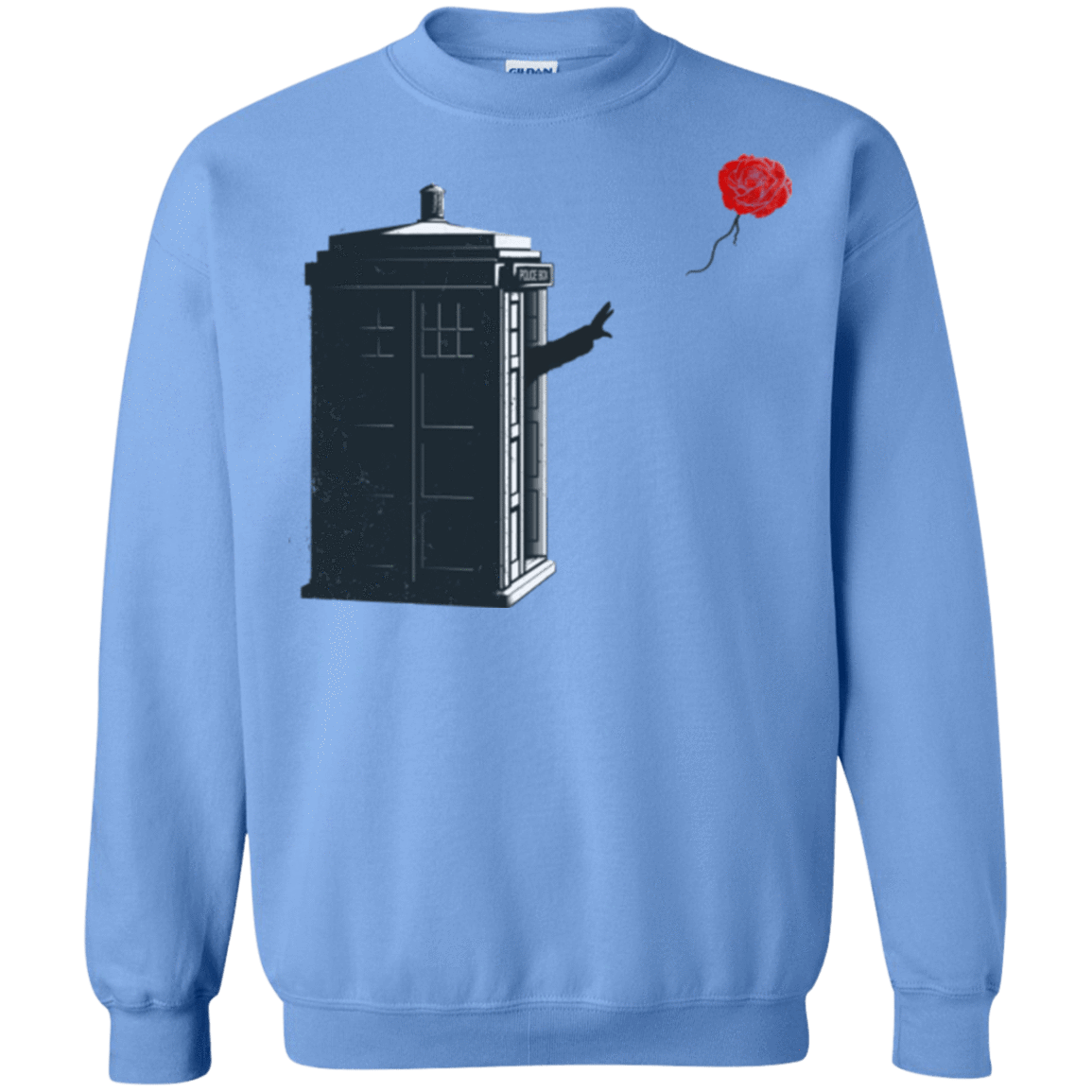 Sweatshirts Carolina Blue / Small Dr Banksy Rose Balloon Crewneck Sweatshirt