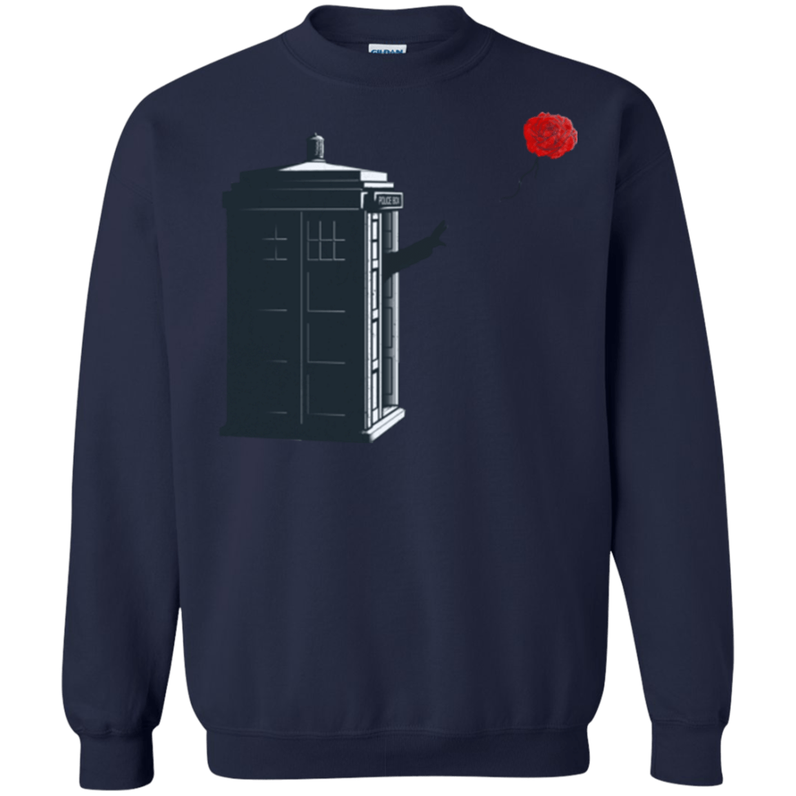 Sweatshirts Navy / Small Dr Banksy Rose Balloon Crewneck Sweatshirt