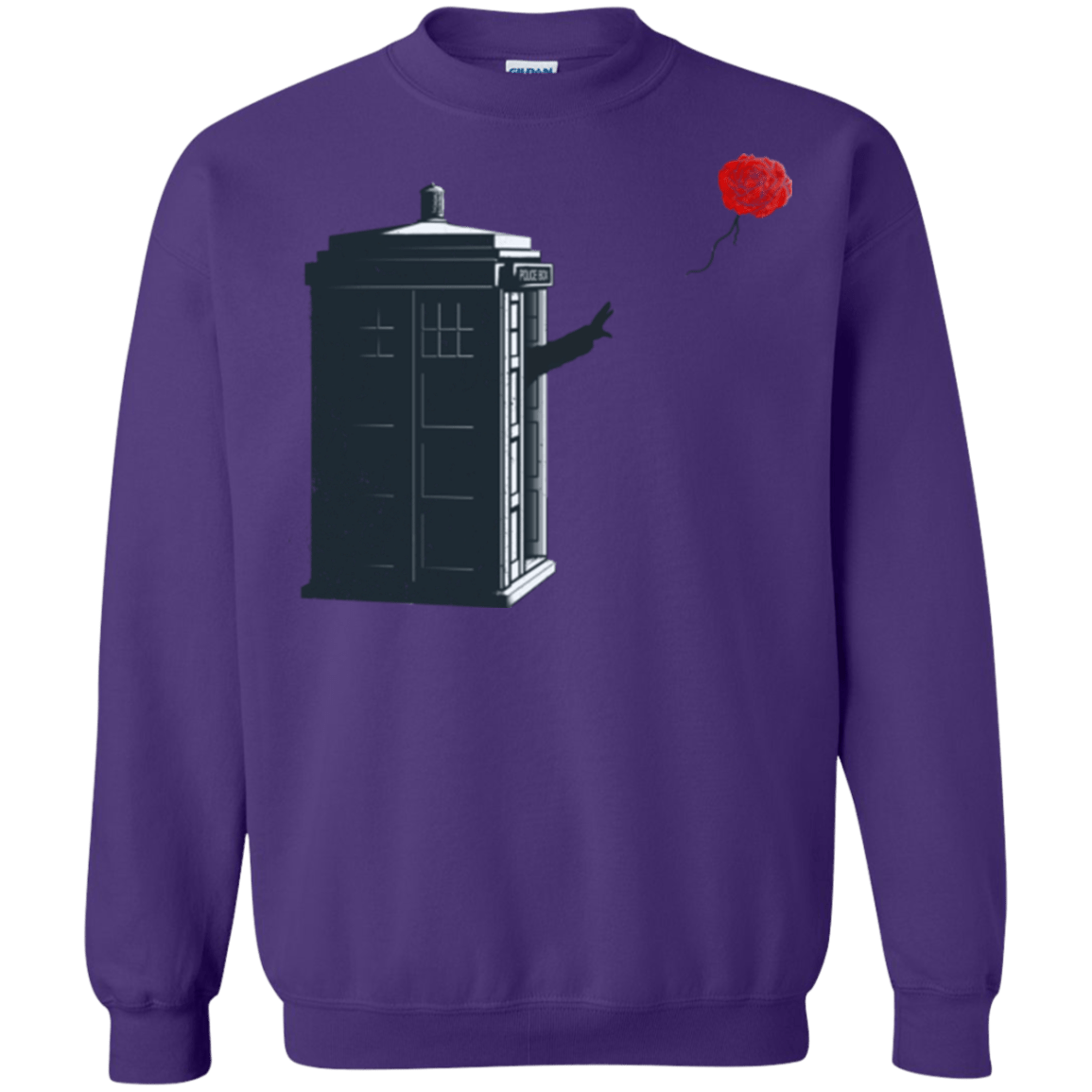 Sweatshirts Purple / Small Dr Banksy Rose Balloon Crewneck Sweatshirt