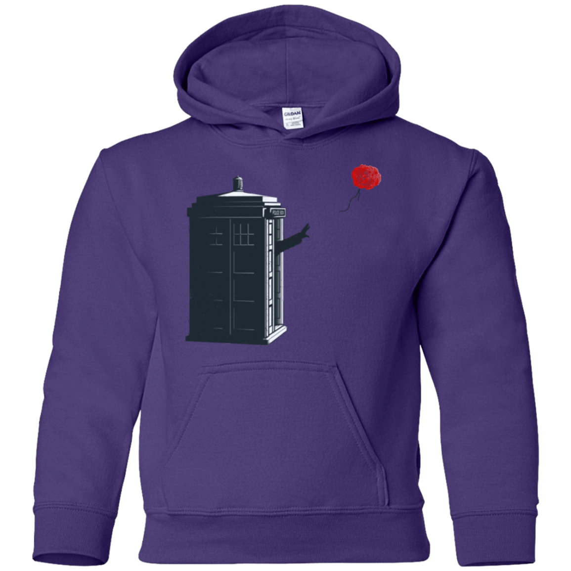 Sweatshirts Purple / YS Dr Banksy Rose Balloon Youth Hoodie