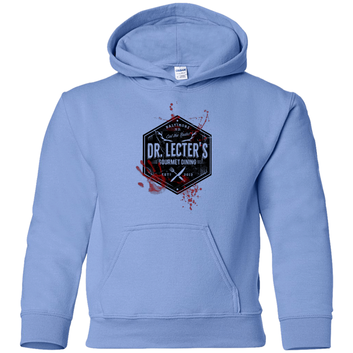Sweatshirts Carolina Blue / YS Dr. Lecter's Gourmet Dining Youth Hoodie