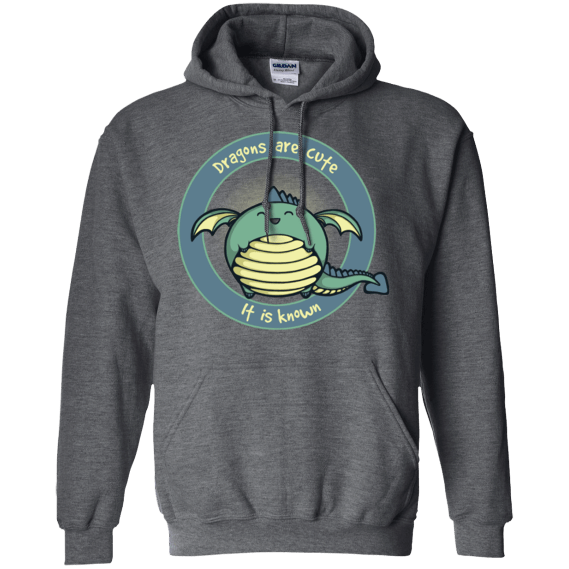 Sweatshirts Dark Heather / Small Dragons are Cute Pullover Hoodie