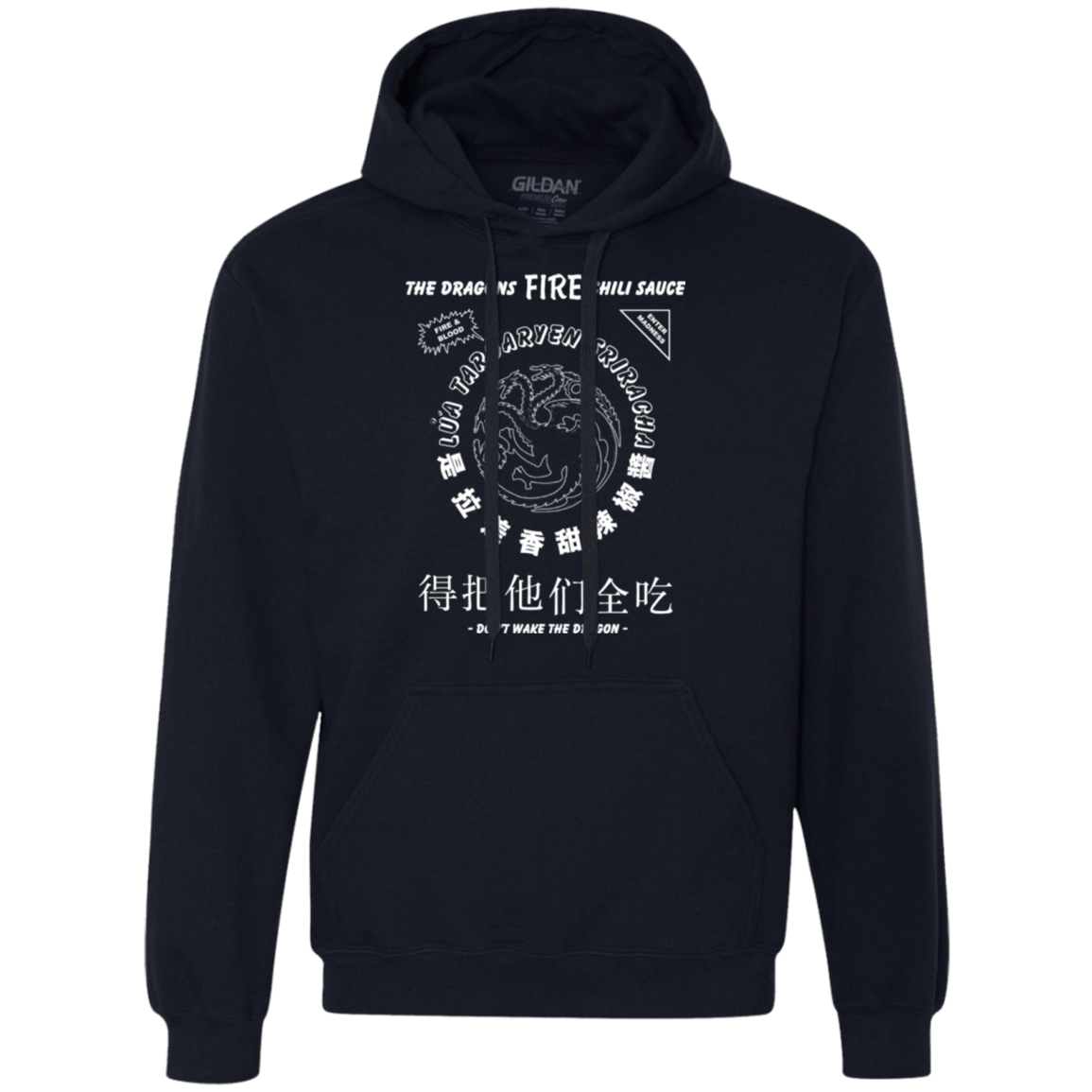 Sweatshirts Navy / Small Dragons Fire Chili Sauce Premium Fleece Hoodie