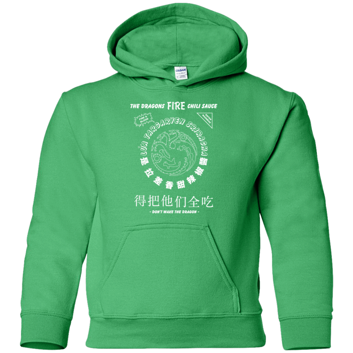 Sweatshirts Irish Green / YS Dragons Fire Chili Sauce Youth Hoodie