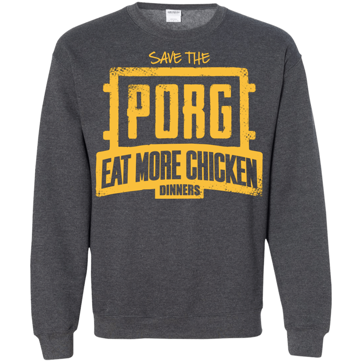 Sweatshirts Dark Heather / Small Eat More Chicken Crewneck Sweatshirt