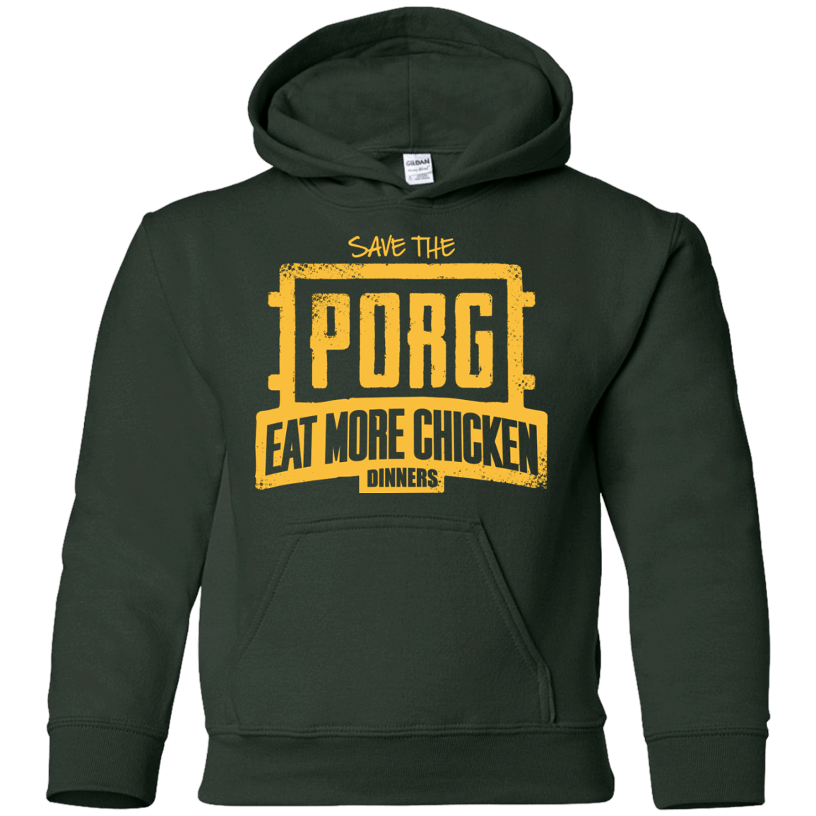 Sweatshirts Forest Green / YS Eat More Chicken Youth Hoodie