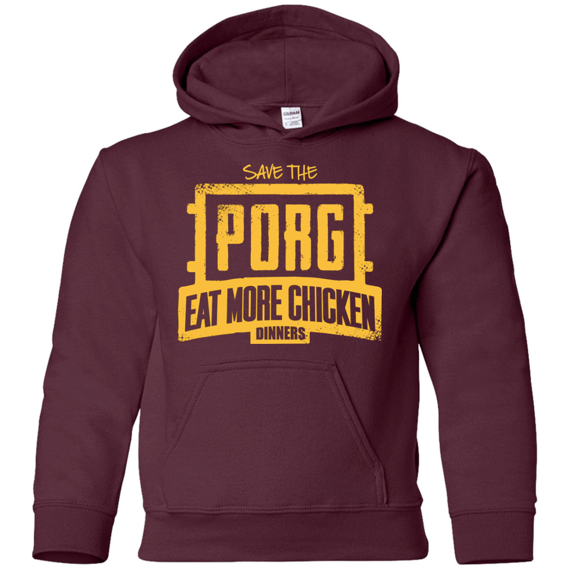 Sweatshirts Maroon / YS Eat More Chicken Youth Hoodie