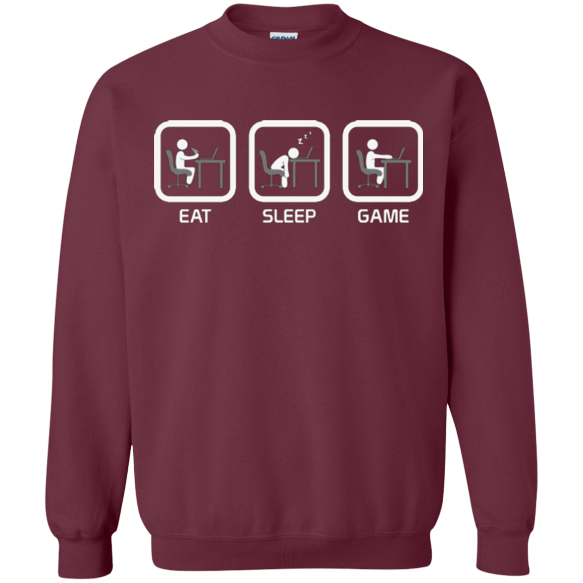 Sweatshirts Maroon / Small Eat Sleep Game PC Crewneck Sweatshirt