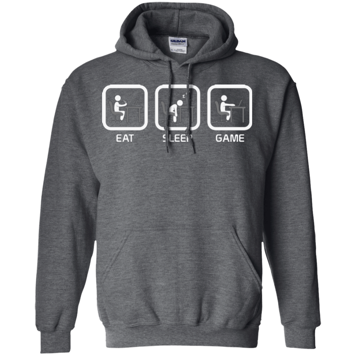 Sweatshirts Dark Heather / Small Eat Sleep Game PC Pullover Hoodie