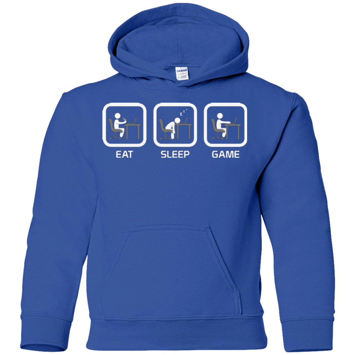 Sweatshirts Royal / YS Eat Sleep Game PC Youth Hoodie