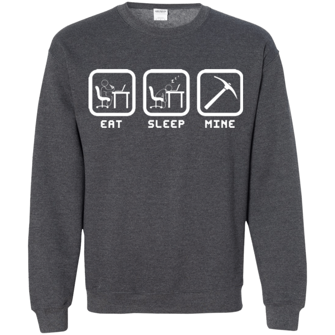 Sweatshirts Dark Heather / Small Eat Sleep Mine Crewneck Sweatshirt