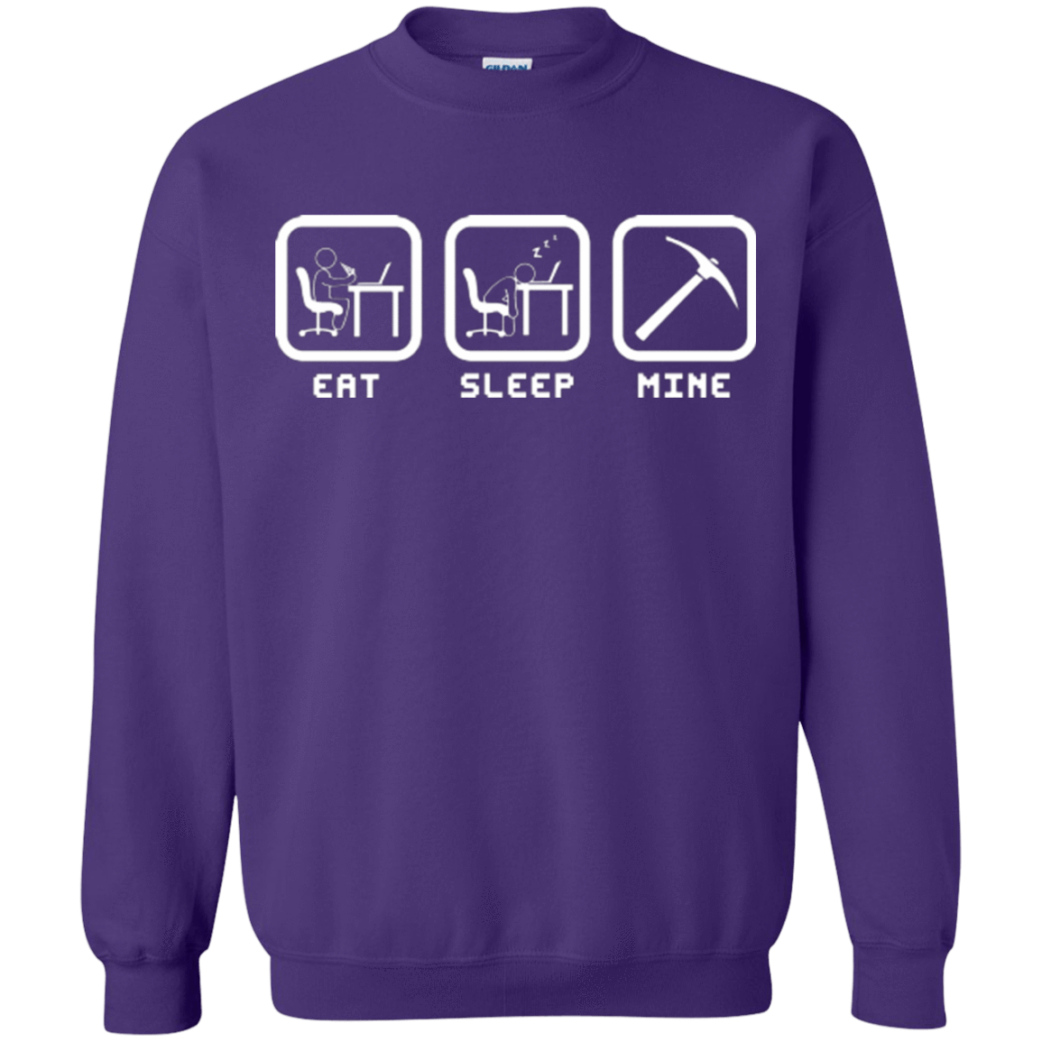 Sweatshirts Purple / Small Eat Sleep Mine Crewneck Sweatshirt