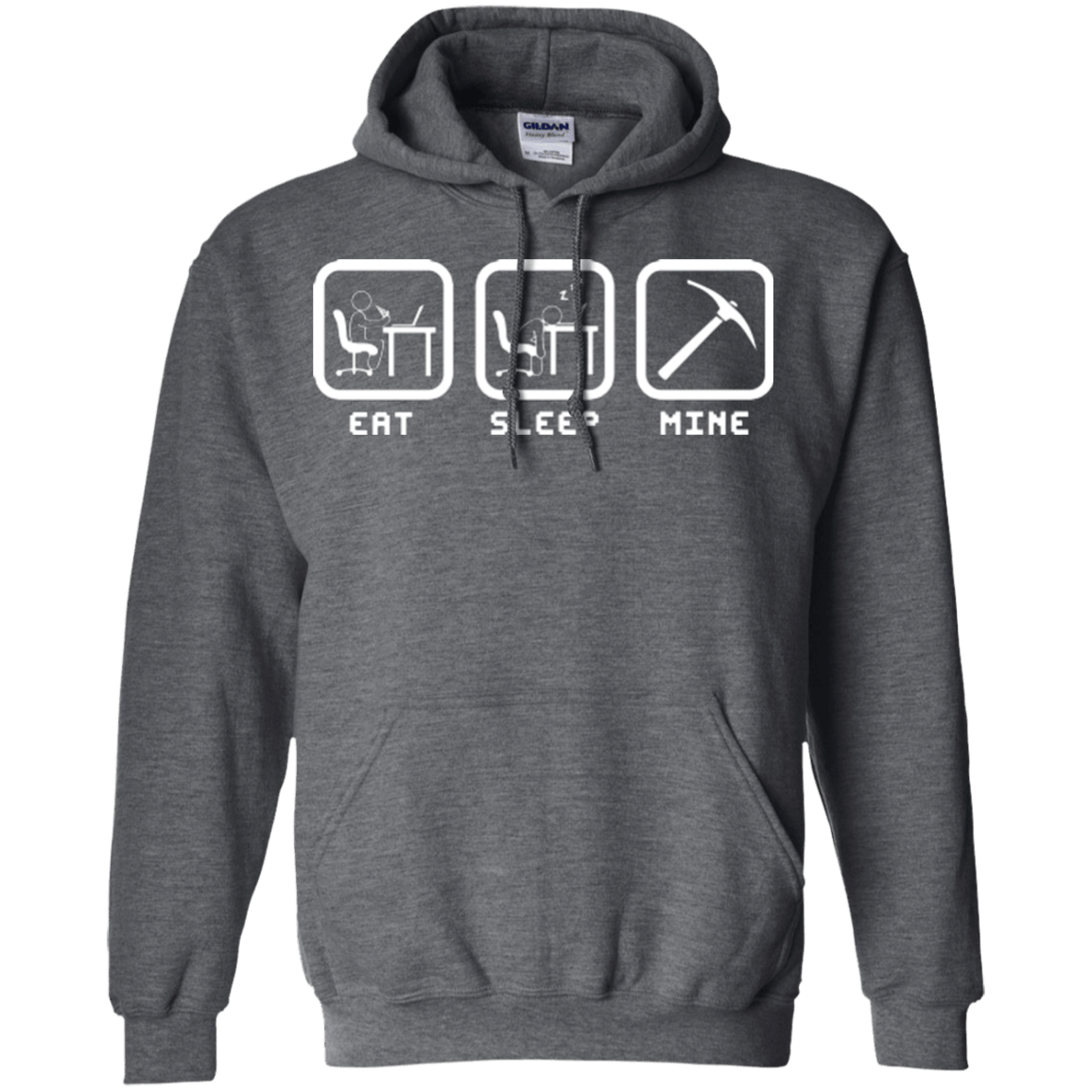 Sweatshirts Dark Heather / Small Eat Sleep Mine Pullover Hoodie
