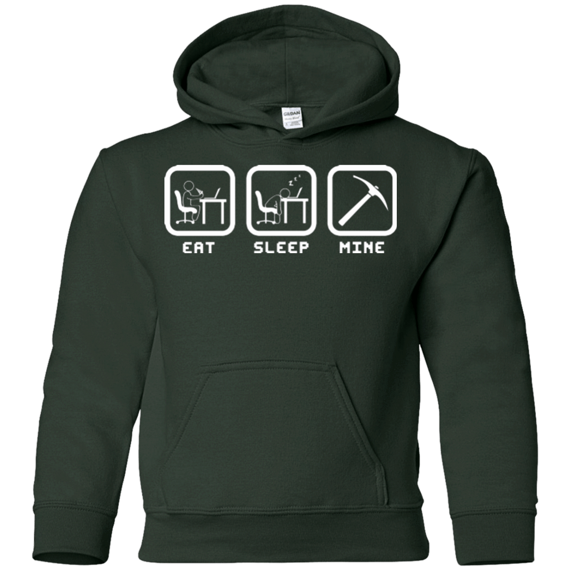 Sweatshirts Forest Green / YS Eat Sleep Mine Youth Hoodie