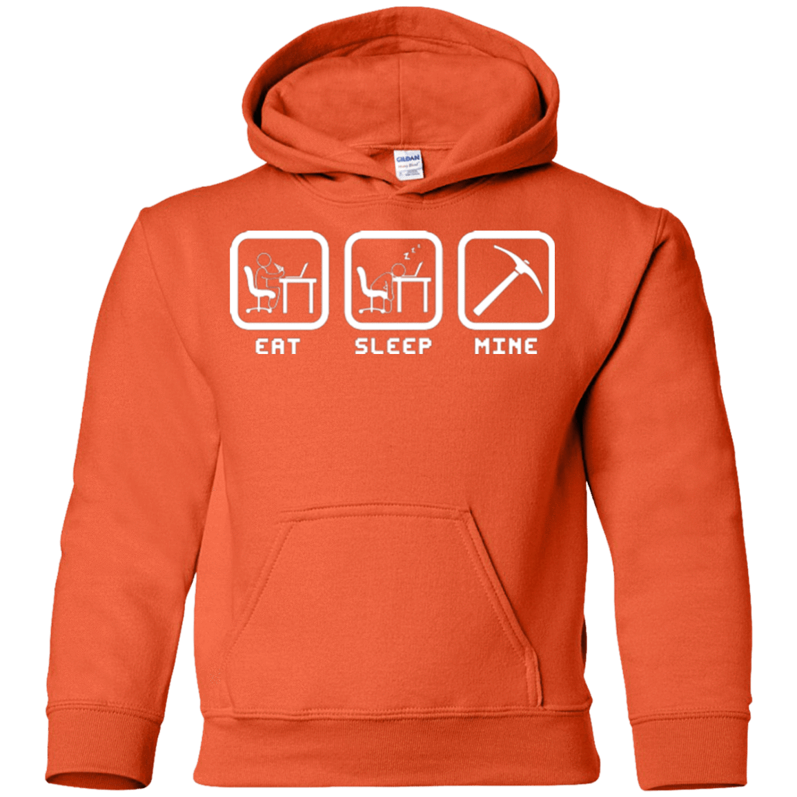 Sweatshirts Orange / YS Eat Sleep Mine Youth Hoodie
