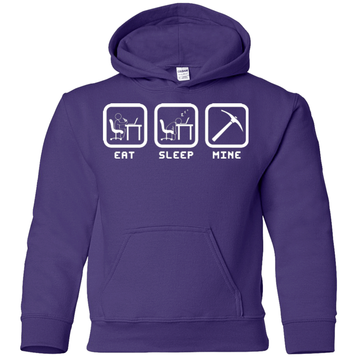 Sweatshirts Purple / YS Eat Sleep Mine Youth Hoodie