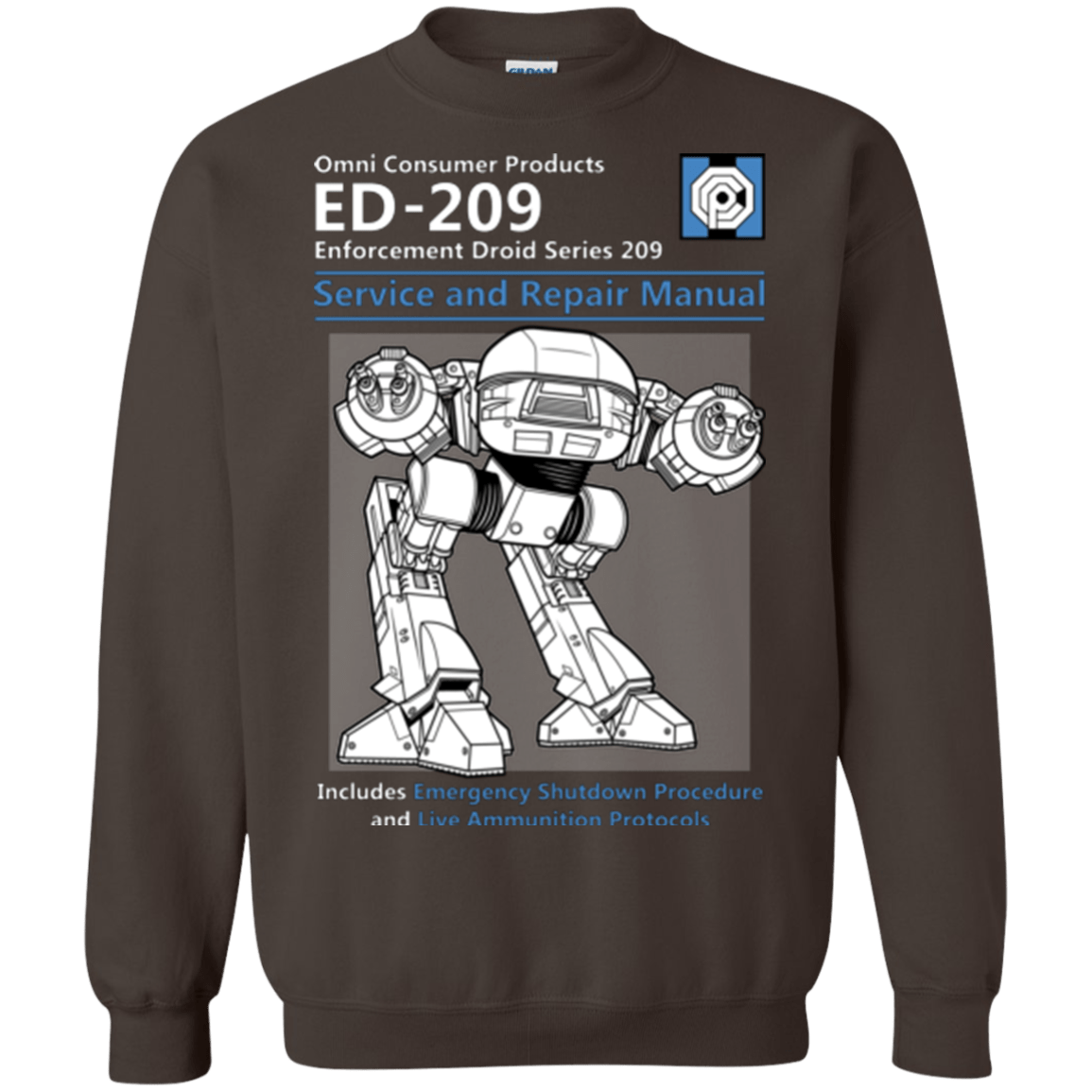 Sweatshirts Dark Chocolate / Small ED209 SERVICE & REPAIR MANUAL Crewneck Sweatshirt