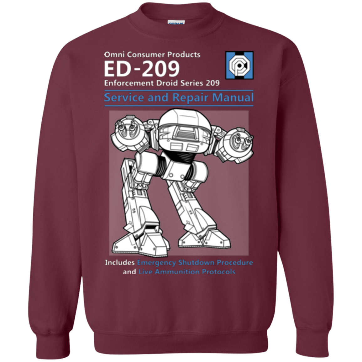 Sweatshirts Maroon / Small ED209 SERVICE & REPAIR MANUAL Crewneck Sweatshirt