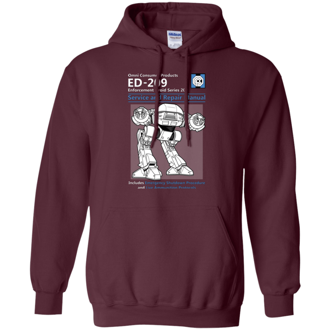 Sweatshirts Maroon / Small ED209 SERVICE & REPAIR MANUAL Pullover Hoodie