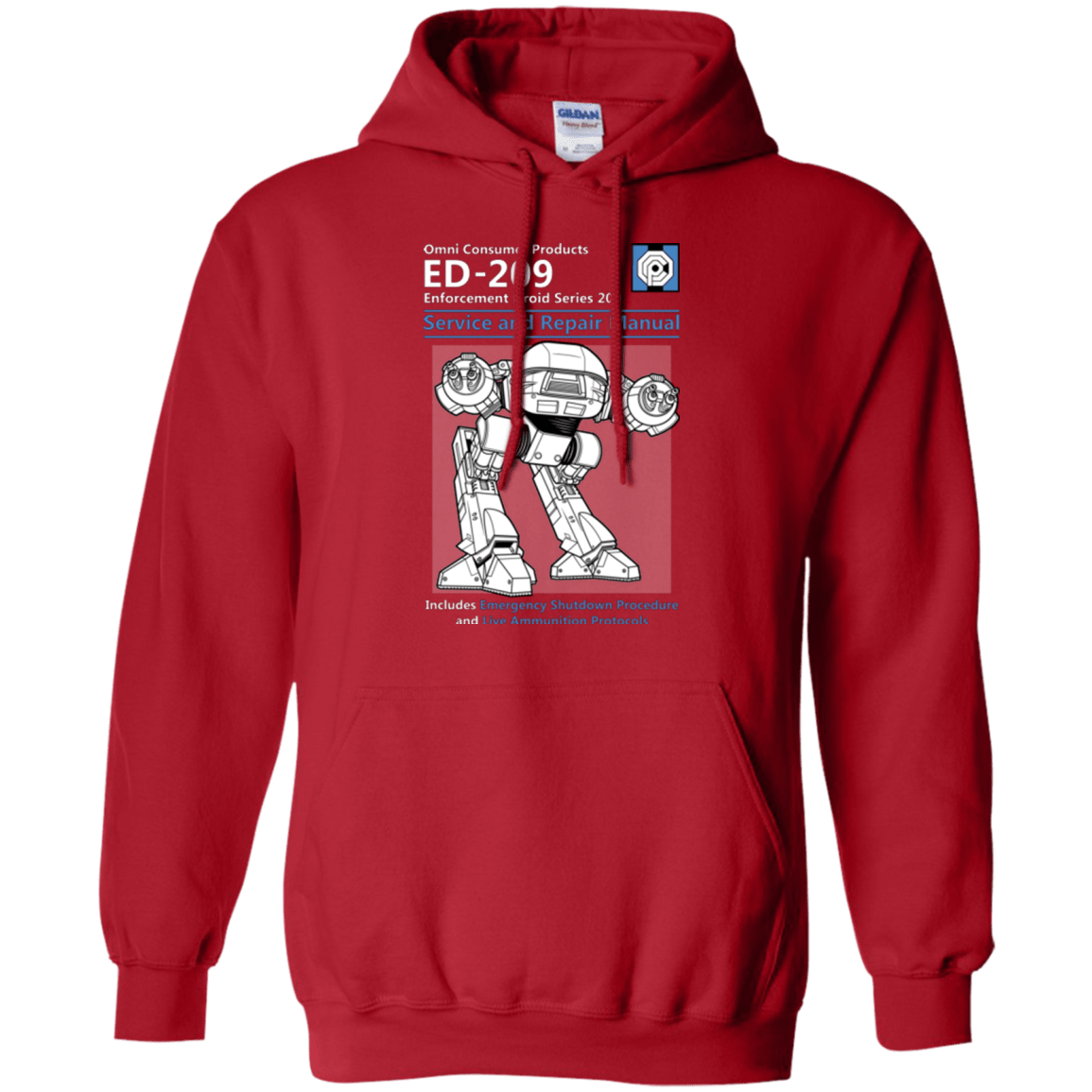 Sweatshirts Red / Small ED209 SERVICE & REPAIR MANUAL Pullover Hoodie