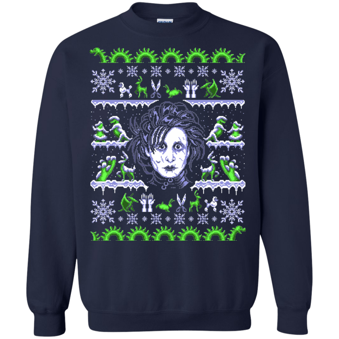 Sweatshirts Navy / Small Edward Scissorhands ugly sweater Crewneck Sweatshirt