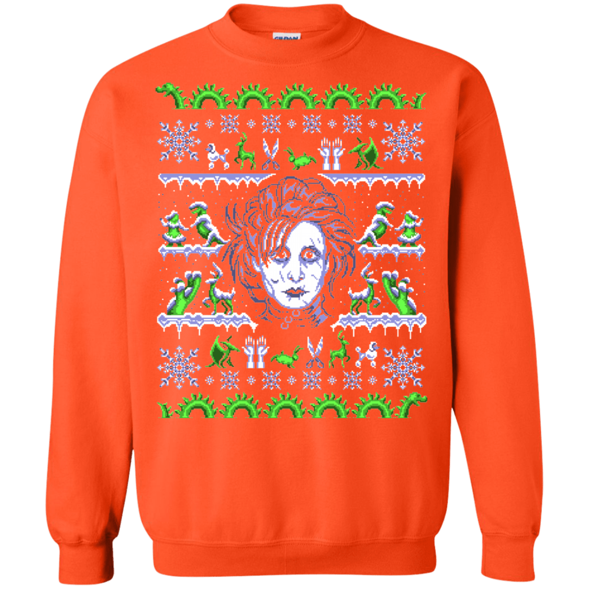 Sweatshirts Orange / Small Edward Scissorhands ugly sweater Crewneck Sweatshirt