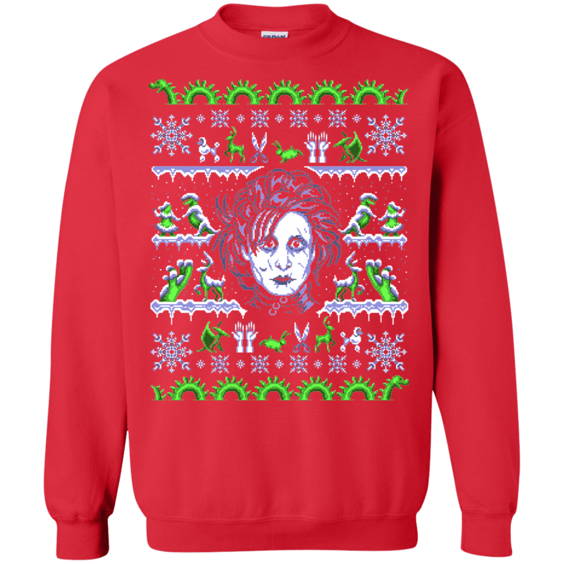 Sweatshirts Red / Small Edward Scissorhands ugly sweater Crewneck Sweatshirt