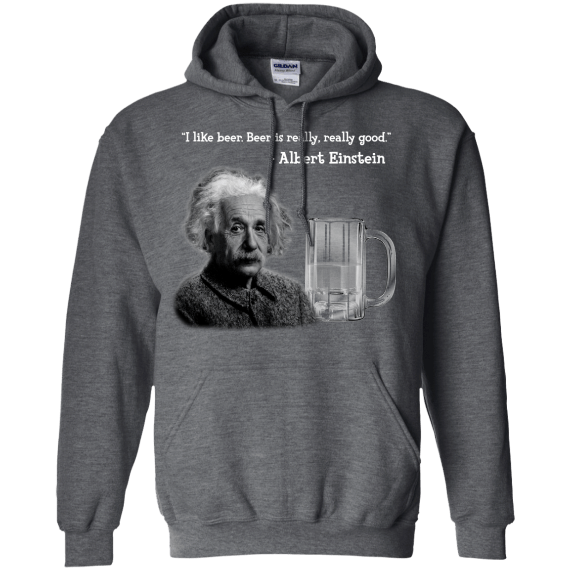 Sweatshirts Dark Heather / Small Einstein Pullover Hoodie