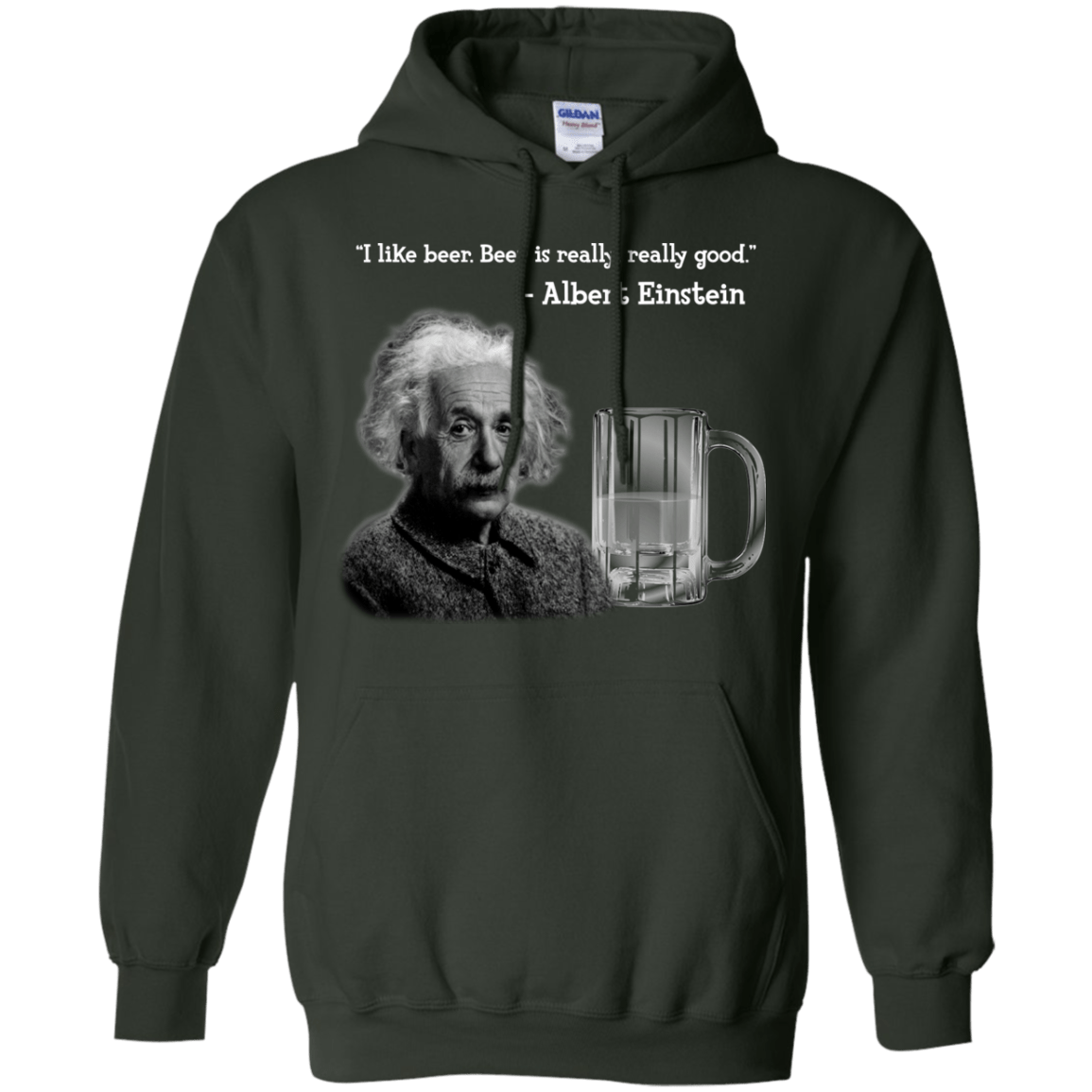 Sweatshirts Forest Green / Small Einstein Pullover Hoodie