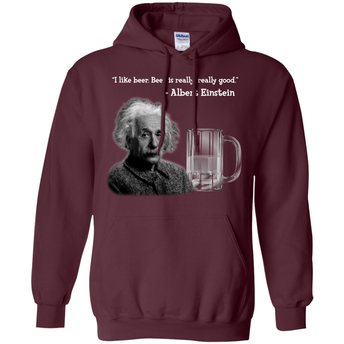 Sweatshirts Maroon / Small Einstein Pullover Hoodie