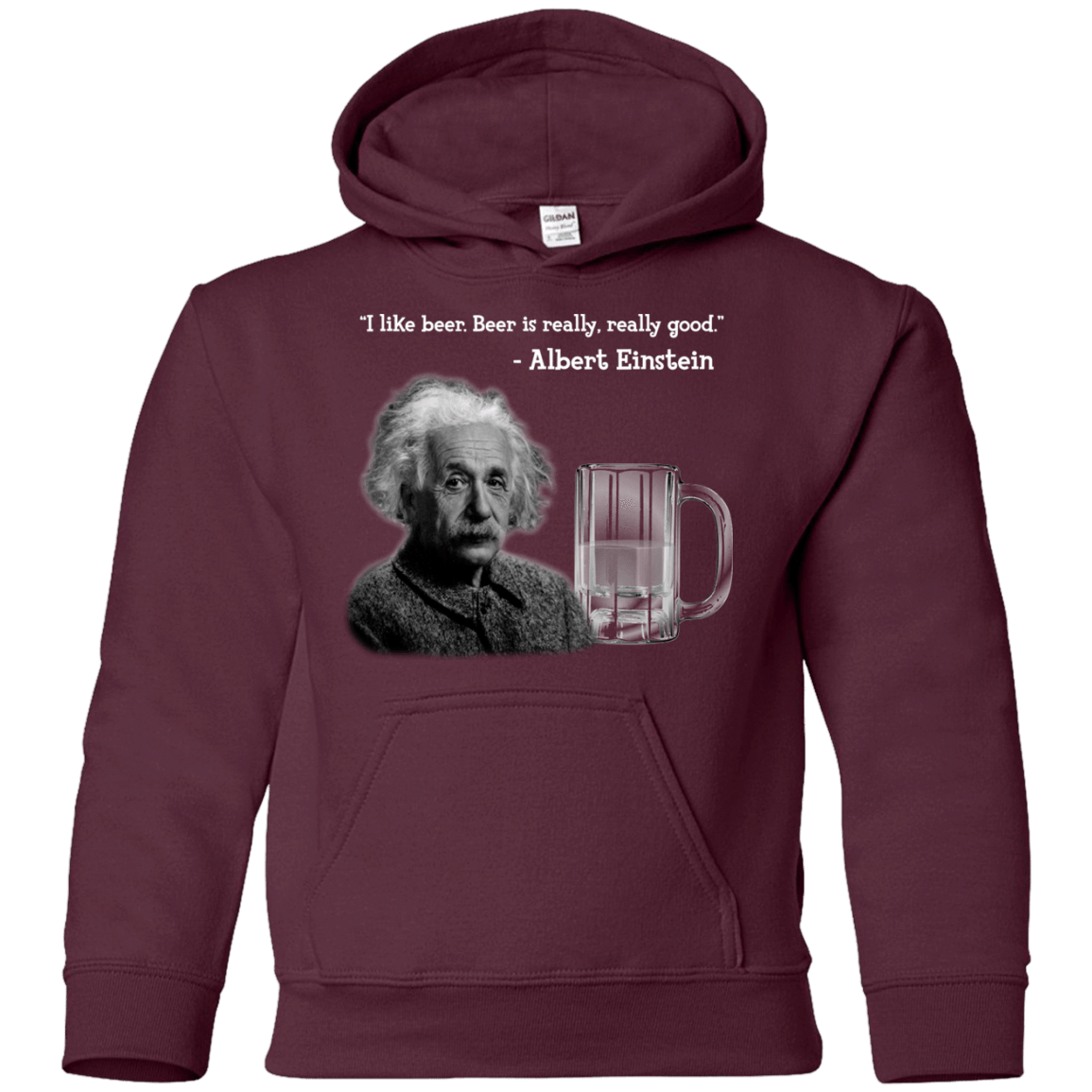 Sweatshirts Maroon / YS Einstein Youth Hoodie