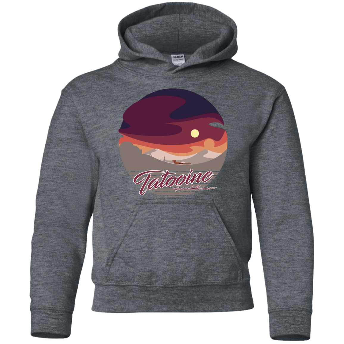 Sweatshirts Dark Heather / YS Enjoy Our Double Sunset Youth Hoodie