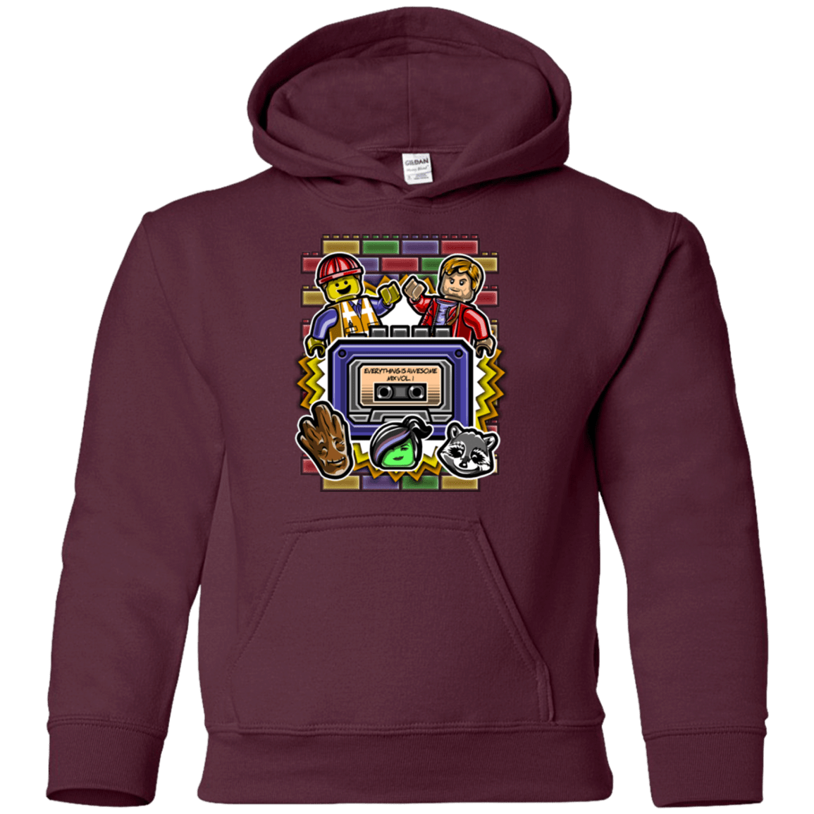 Sweatshirts Maroon / YS Everything is awesome mix Youth Hoodie