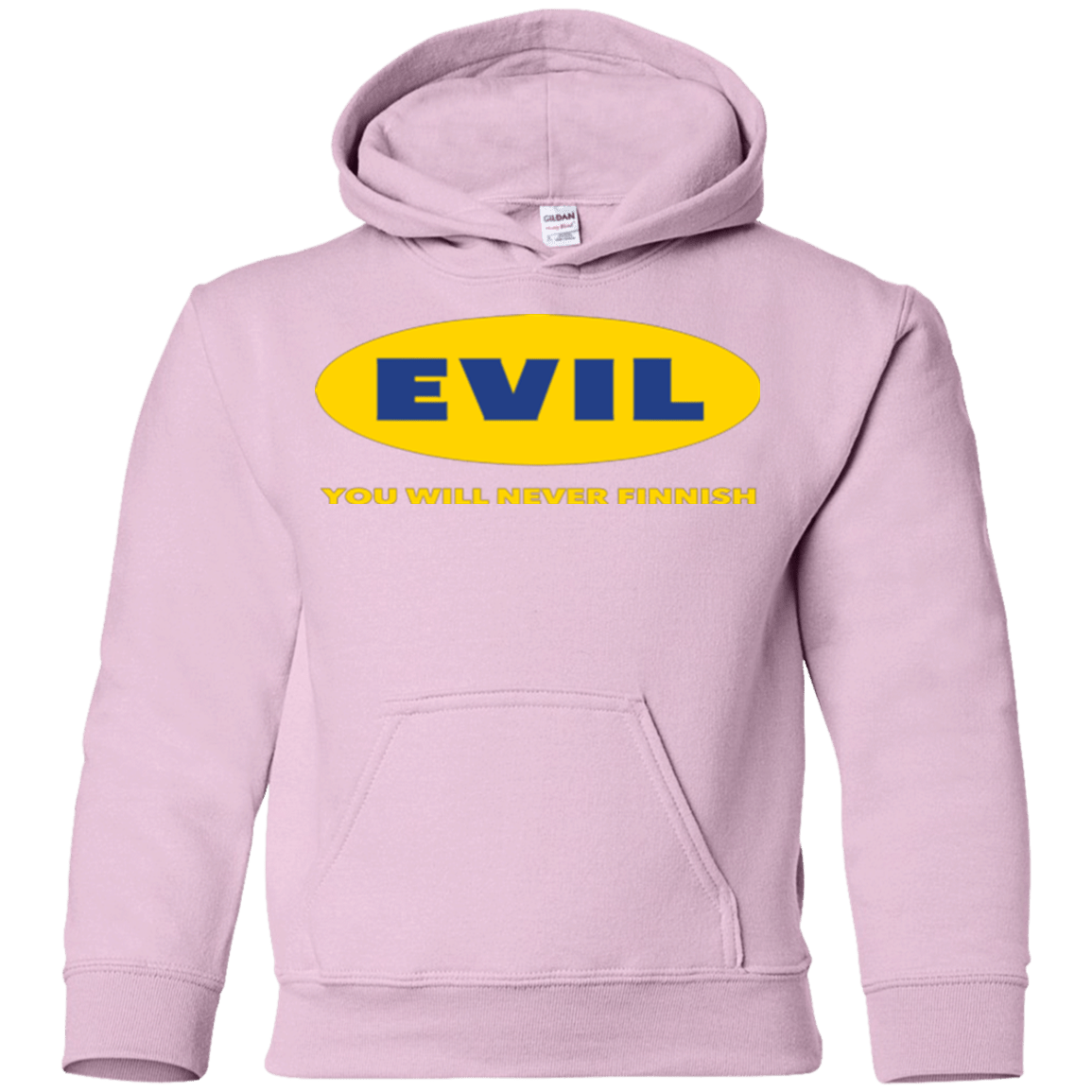 Sweatshirts Light Pink / YS EVIL Never Finnish Youth Hoodie