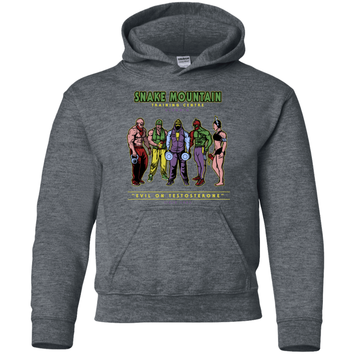 Sweatshirts Dark Heather / YS Evil On Testosterone Youth Hoodie