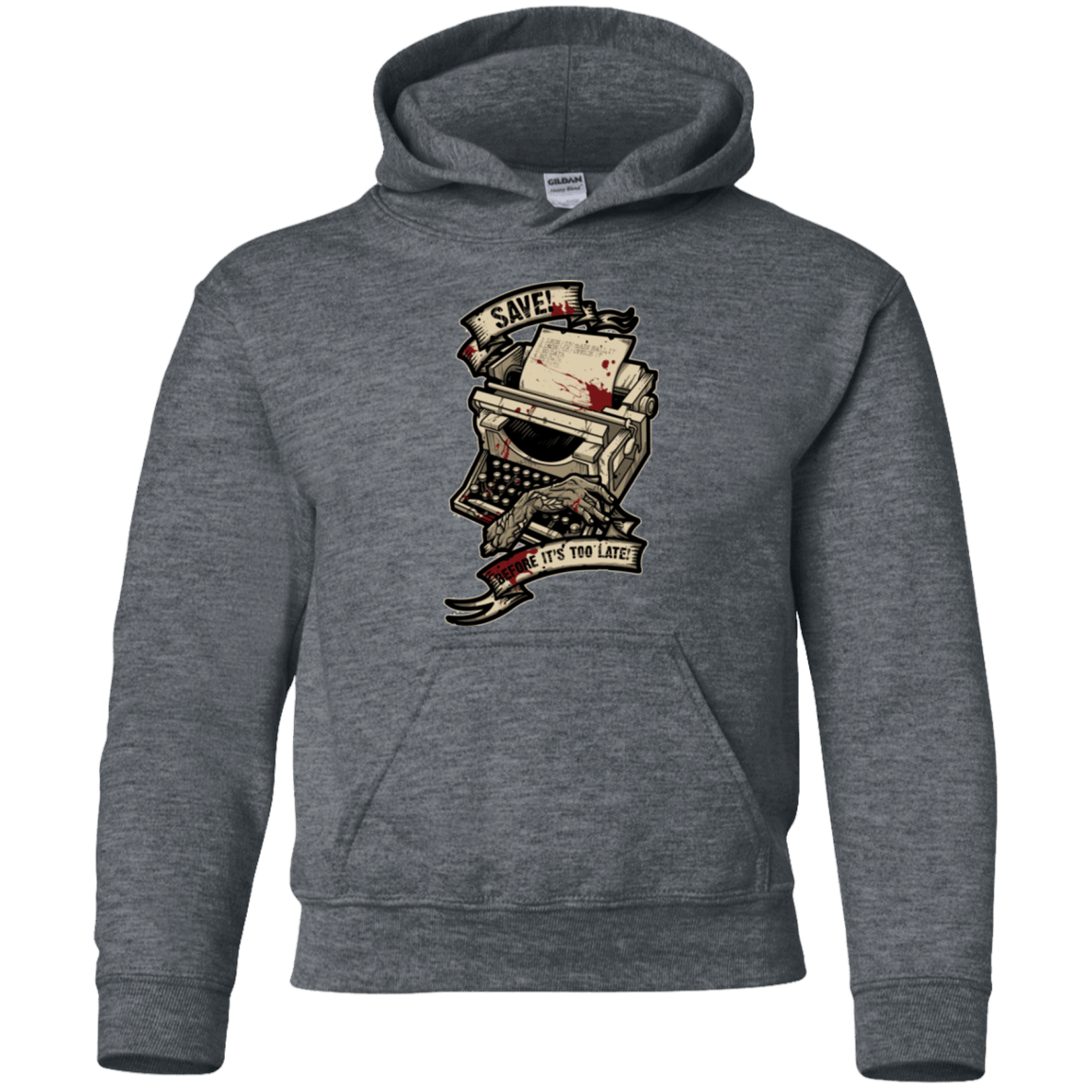 Sweatshirts Dark Heather / YS EVIL SAVE POINT Youth Hoodie