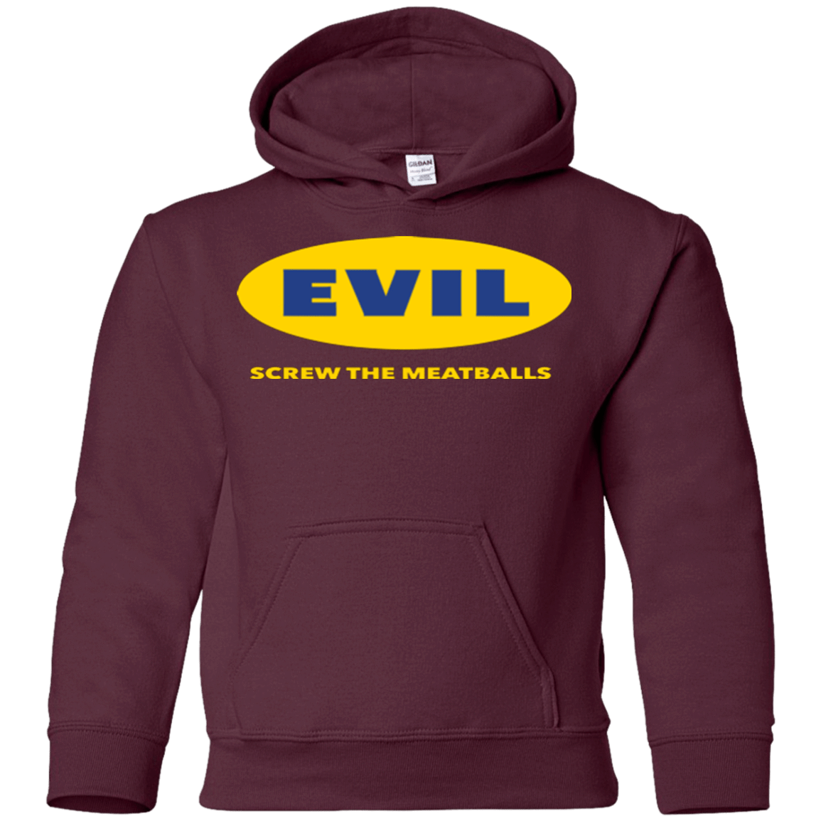 Sweatshirts Maroon / YS EVIL Screw The Meatballs Youth Hoodie